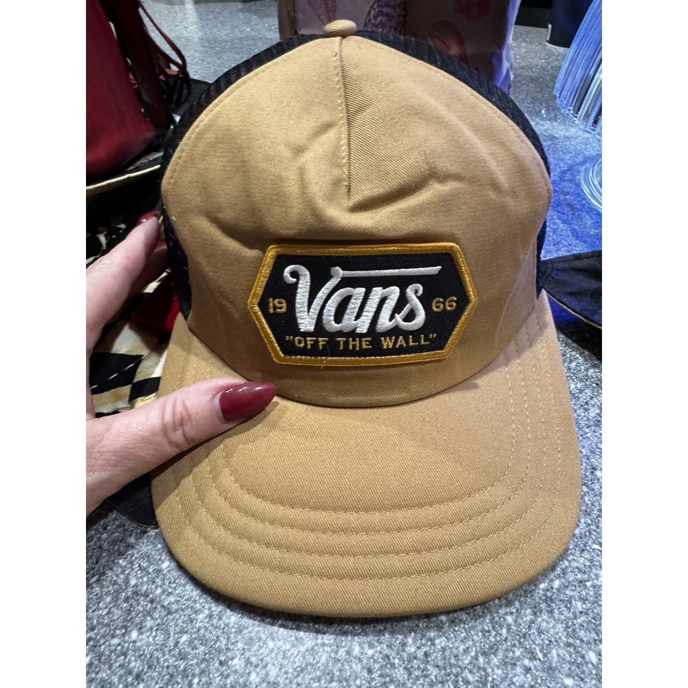 Vans Off the Wall Meshback Trucker Hat Brown/Black Snapback Cap Adjustable A7